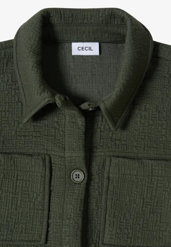 Strukturiertes Overshirt mit Knöpfen und Taschen