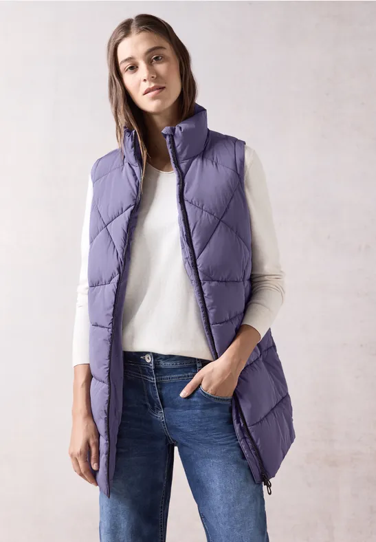 Gesteppte Damen Puffer Weste mit Taschen