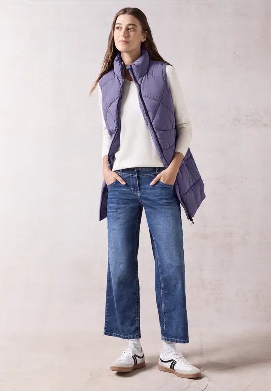 Gesteppte Damen Puffer Weste mit Taschen
