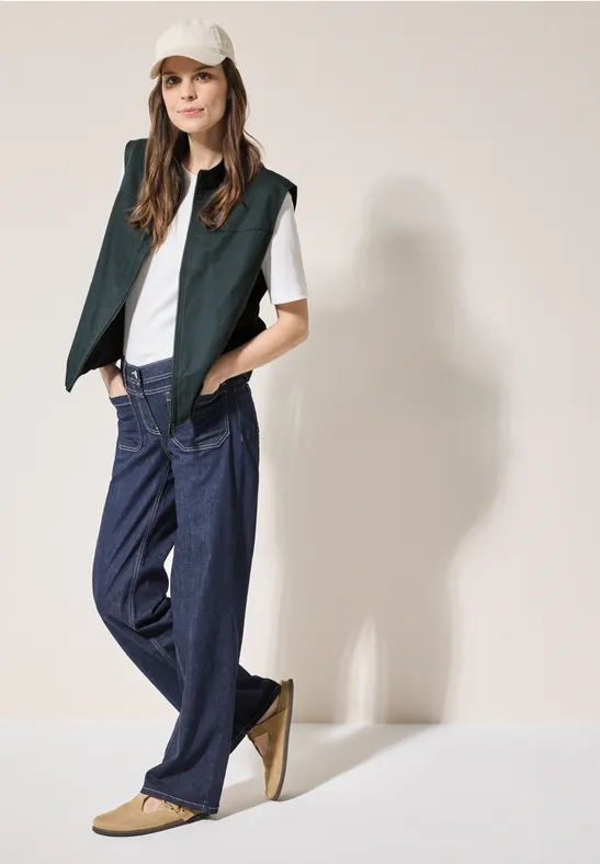 Lässige Damen Blouson Weste mit Reißverschluss
