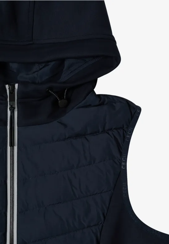 Gesteppte Softshell-Weste mit Kapuze