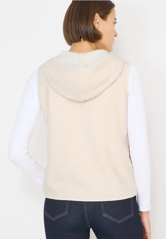 Kuschelige Sherpa Fleece Weste mit Kapuze