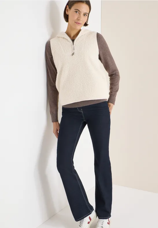 Kuschelige Sherpa Fleece Weste mit Kapuze