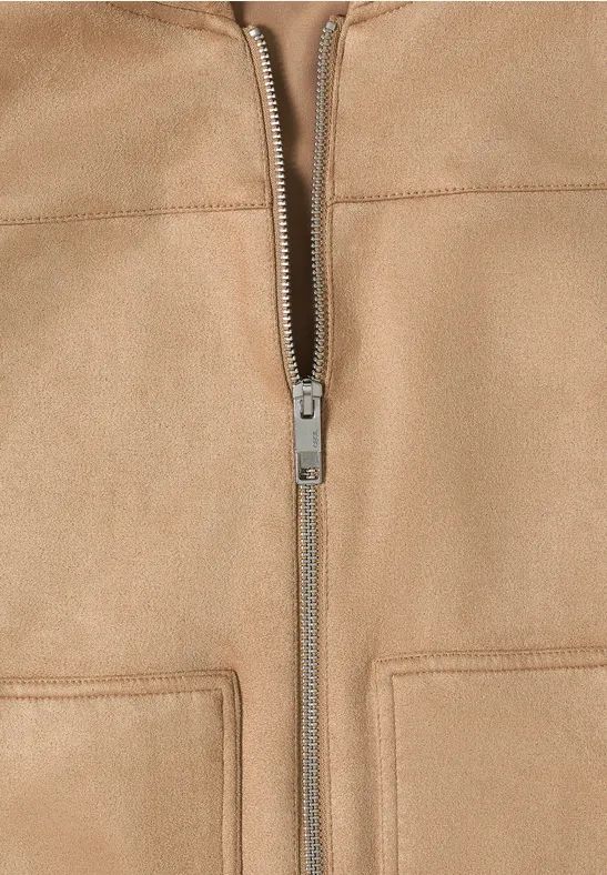 Lässige Weste in Wildlederoptik mit Taschen