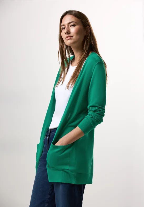 Offener Strickcardigan mit Taschen