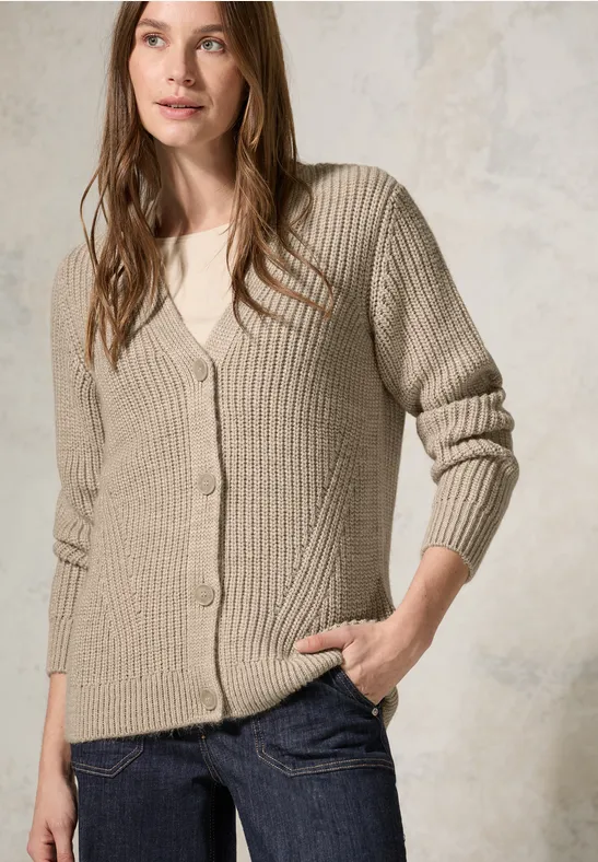 Damen Strickjacke mit Knopfleiste