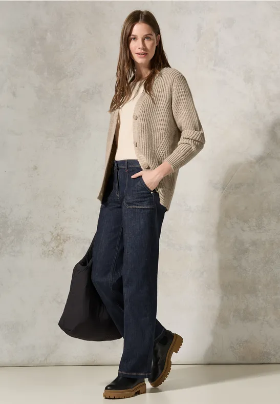 Damen Strickjacke mit Knopfleiste
