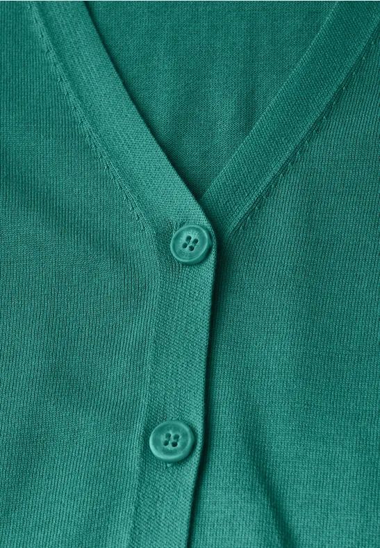Klassische V-Ausschnitt Strickjacke mit Knopfleiste