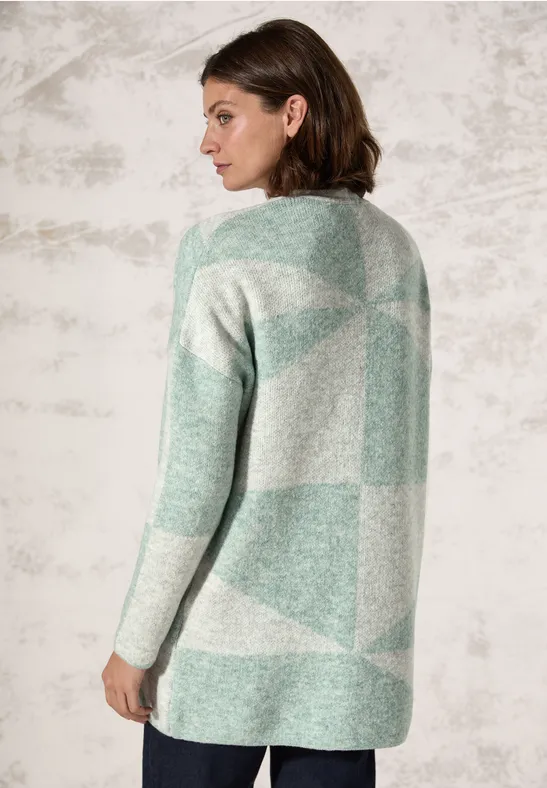 Gemusterter Cardigan mit offener Front