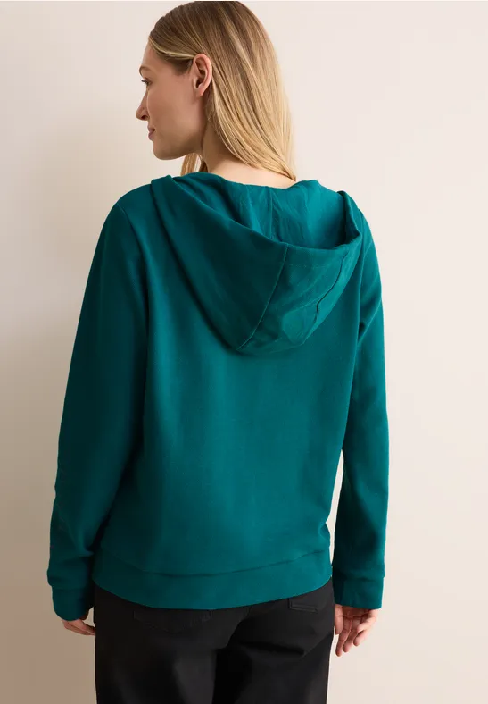Sweatshirt-Jacke mit Kapuze und Reißverschluss