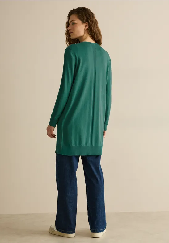 Offene, lange Strickjacke