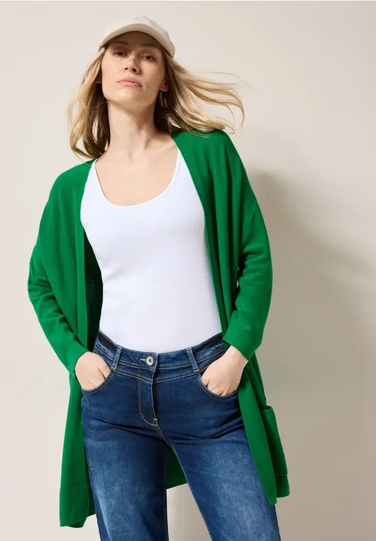 Offene Feinstrick Strickjacke