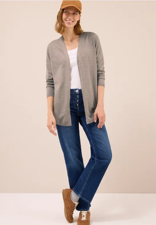 Lässige, offene Strickjacke
