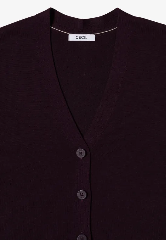 Damen V-Ausschnitt Strickjacke mit Knopfleiste