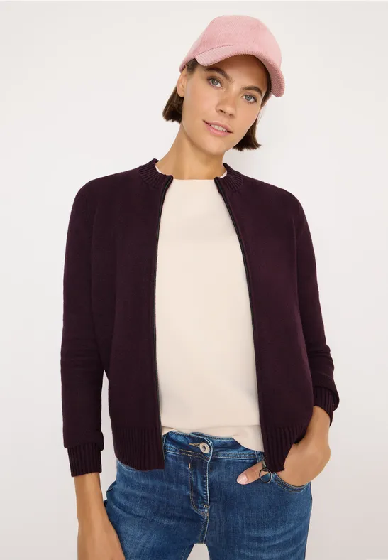 Lässige Strickjacke mit Reißverschluss