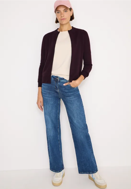 Lässige Strickjacke mit Reißverschluss