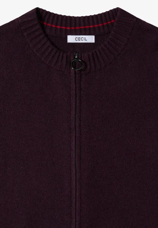 Lässige Strickjacke mit Reißverschluss