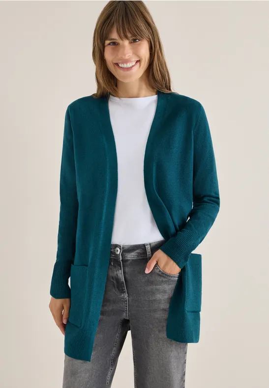 Offene Strickjacke mit Taschen