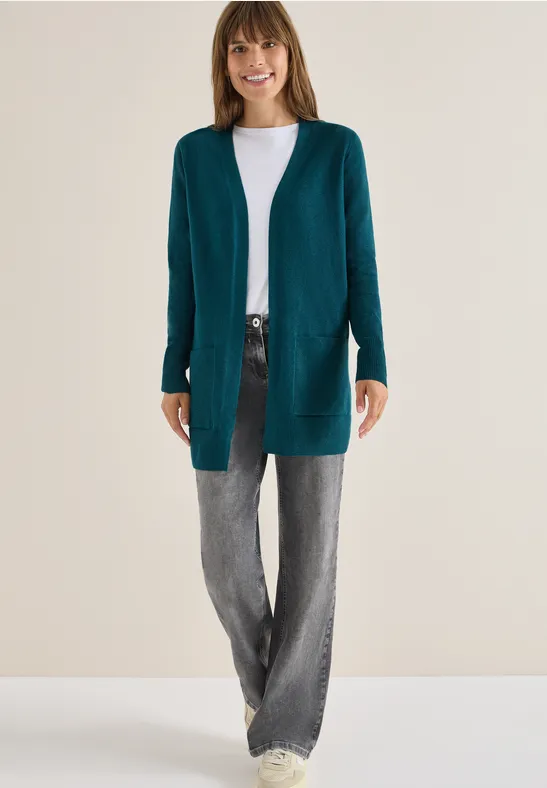 Offene Strickjacke mit Taschen