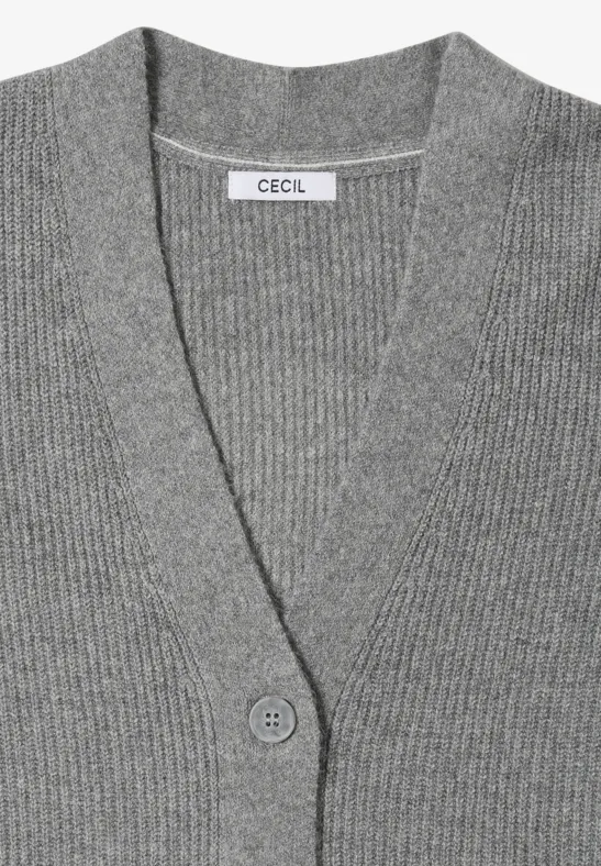 Klassische Strickjacke mit Knopfleiste und Rippenmuster