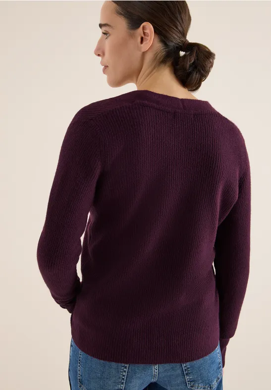 Strickjacke aus Baumwolle mit Strukturdetails