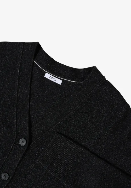 Klassische, weiche Strickjacke mit V-Ausschnitt