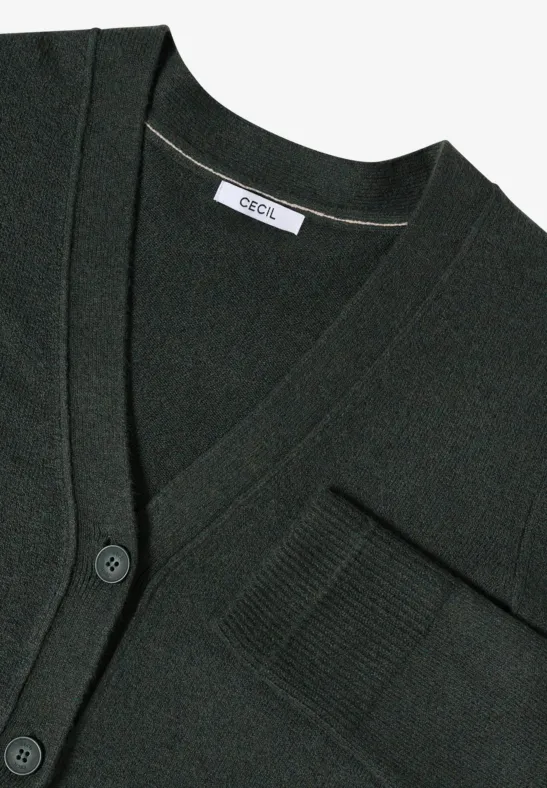 Klassische V-Ausschnitt Strickjacke mit Knopfleiste