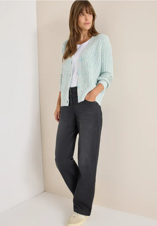 Zweifarbige Strickjacke