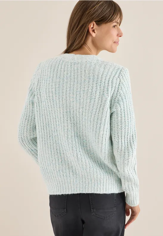Zweifarbige Strickjacke