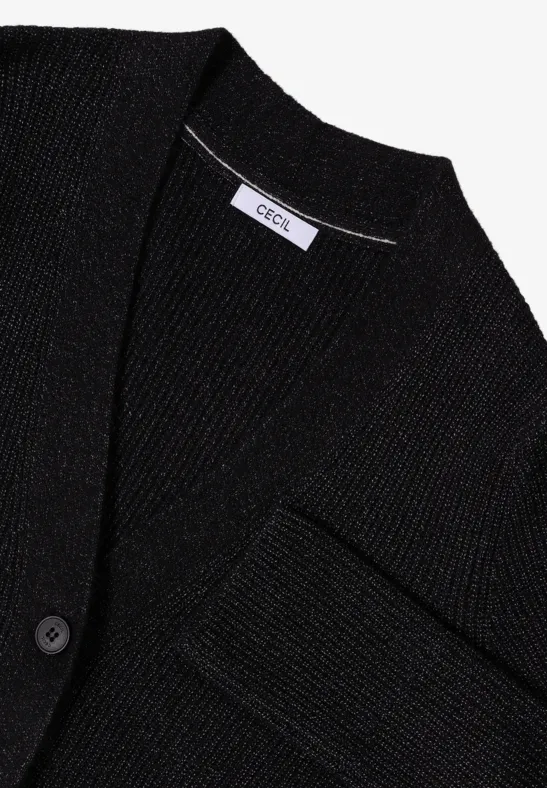 Strickjacke mit Textur und Knopfleiste
