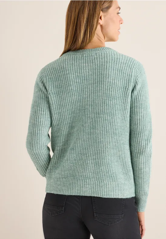 Damen Melange Strickjacke