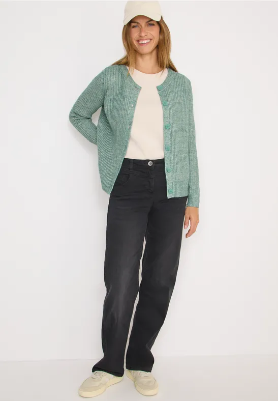 Damen Melange Strickjacke