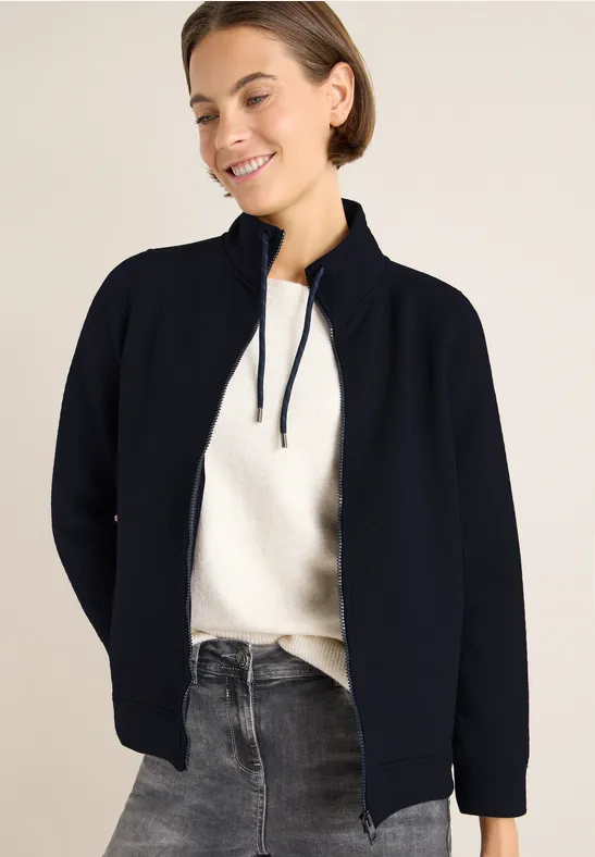 Jacke mit Strukturmuster und Reißverschluss