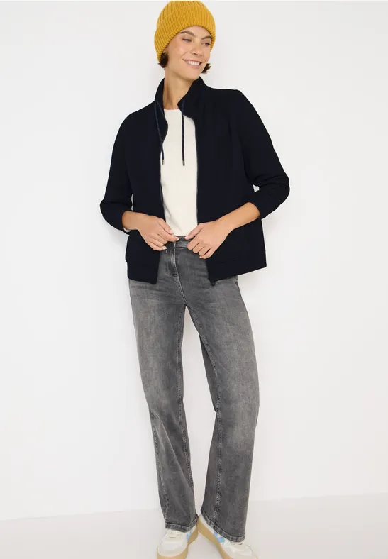 Jacke mit Strukturmuster und Reißverschluss