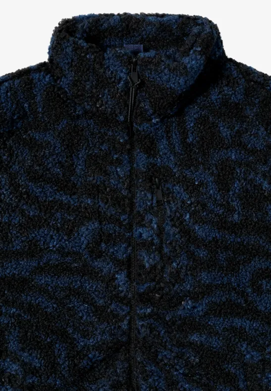 Kuschelige Zebra Jacquard Fleecejacke
