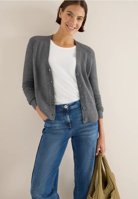 Damen Strickjacke mit Knopfverschluss