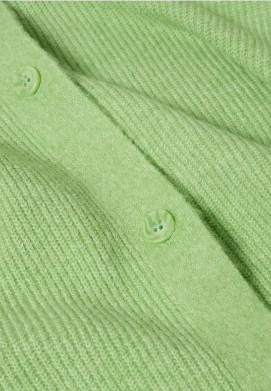 Kurze Strickjacke mit Rippenmuster