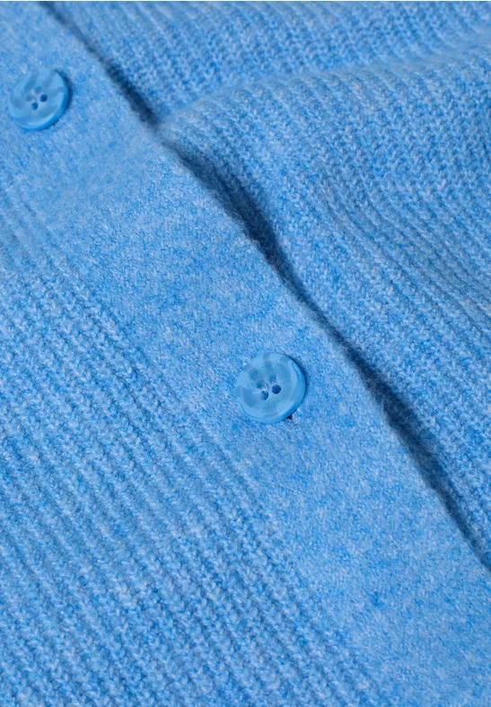 Hellblaue Strickjacke mit Baumwollmischung