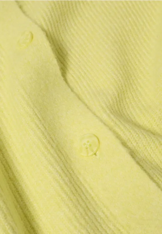 Kurzer Damen Strick Cardigan mit Rippenstruktur