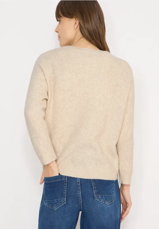 Lässige Strickjacke mit Rundhalsausschnitt