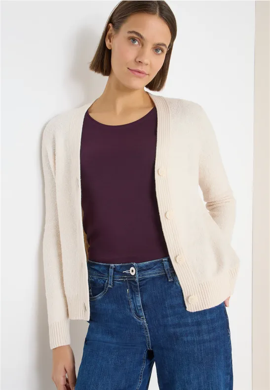 Weiche Bouclé Strickjacke