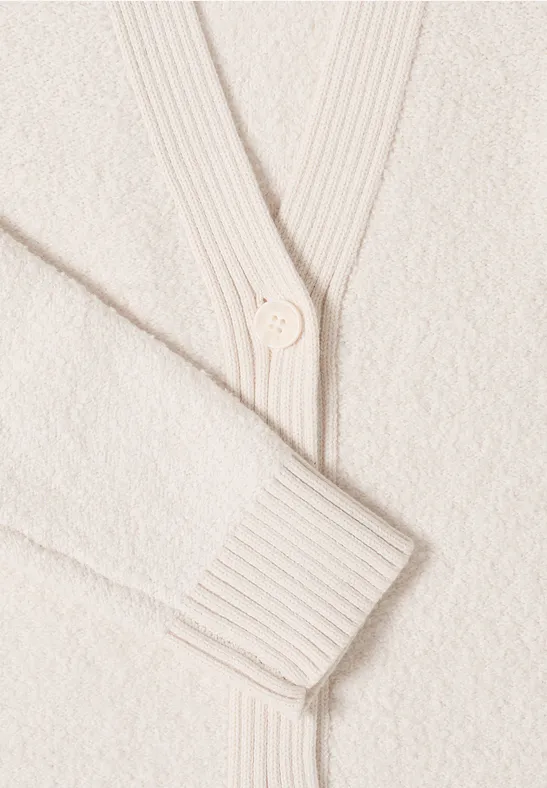Weiche Bouclé Strickjacke