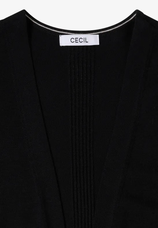 Lange Strickjacke mit offener Front