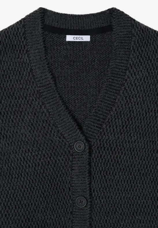 Strickjacke mit Knopfleiste und Textur
