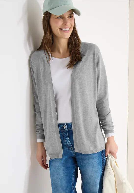 Lässige Strickjacke mit offener Vorderseite