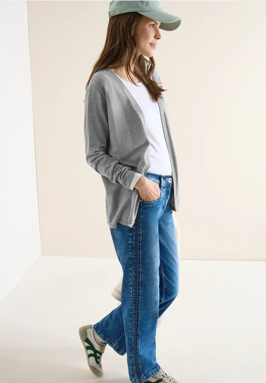 Lässige Strickjacke mit offener Vorderseite
