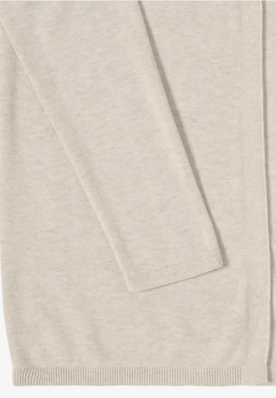 Lässige Strickjacke mit offener Front in Beige