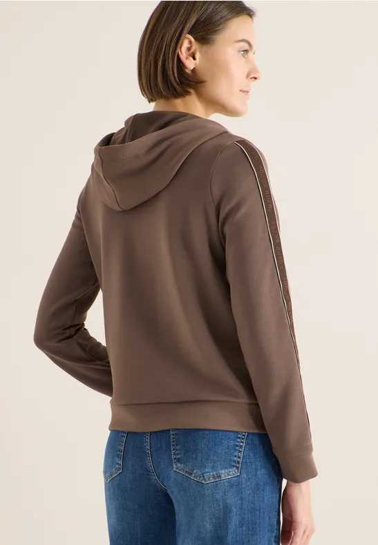 Sportive Sweatjacke mit Reißverschluss und Streifen