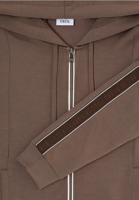 Sportive Sweatjacke mit Reißverschluss und Streifen