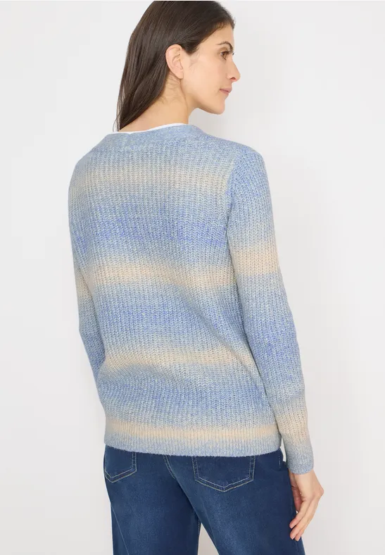 Ombre Strickjacke mit V-Ausschnitt